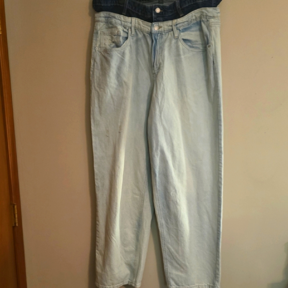 New Wild Fable Juniors Size 17 Double Top Mid Rise 90s Light Wash Wide Leg Jeans